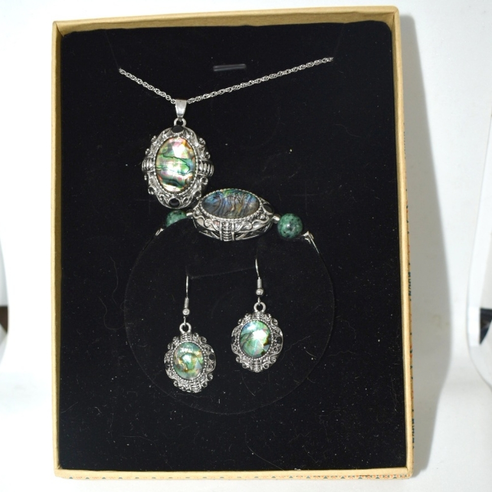 NIB 24+ CTTW Abalone jewelry set - Picture 4 of 5